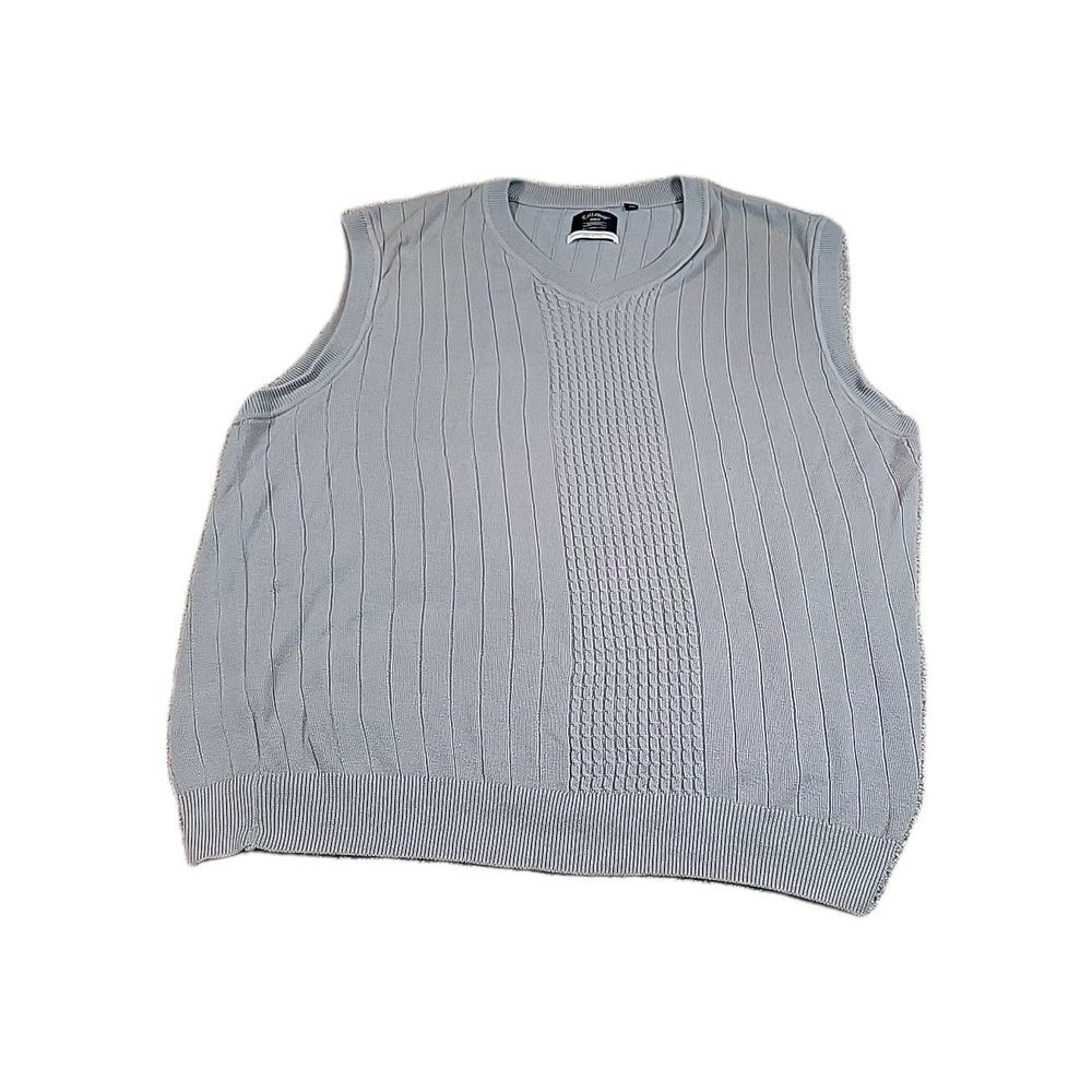 Callaway Sweater Vest Adult 2XL XXL Gray COTTON BLEND V Neck Golf Casual‎ Mens